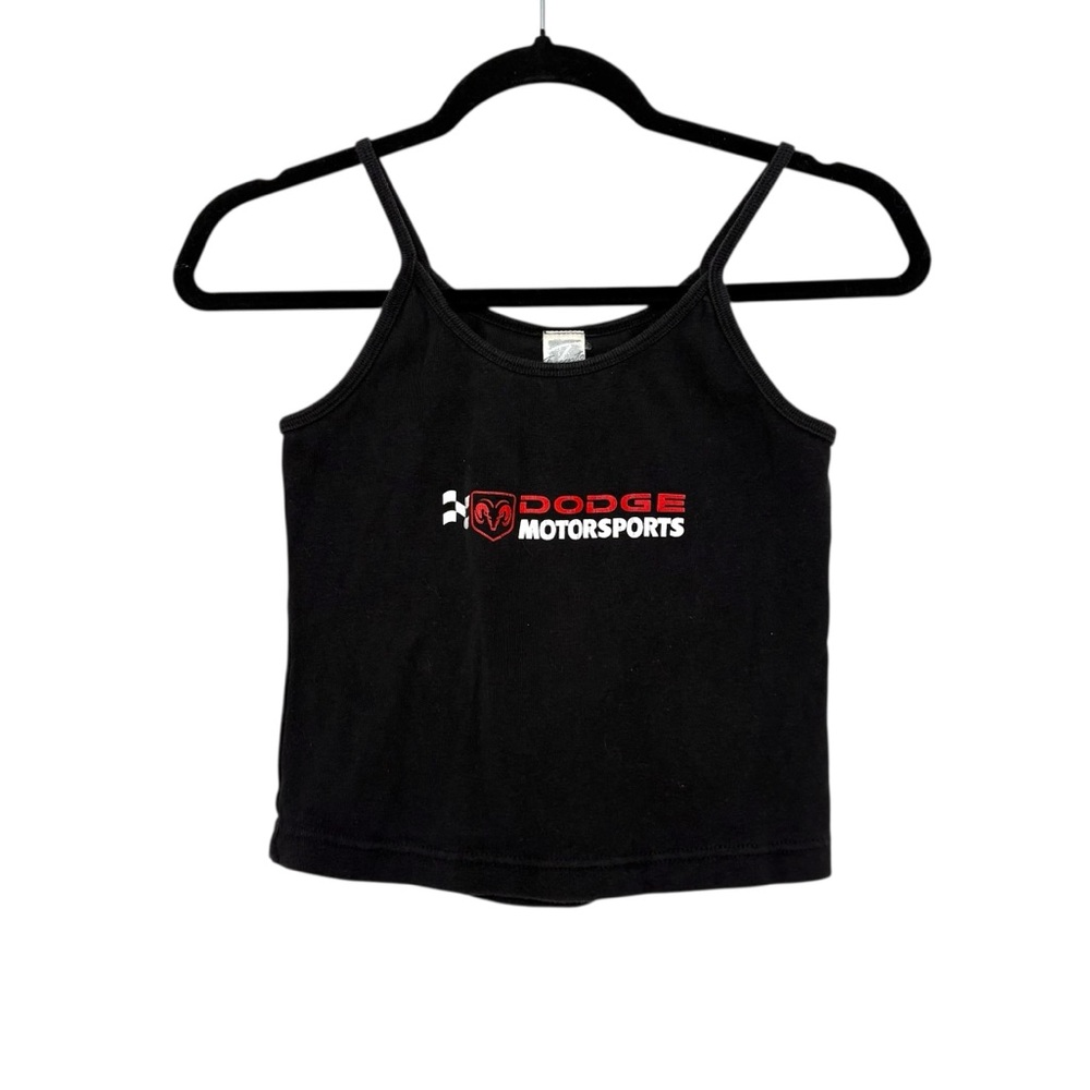 Vintage Y2K Size Medium Black Red Dodge Motors Graohic Cami Tank Top Grunge Punk